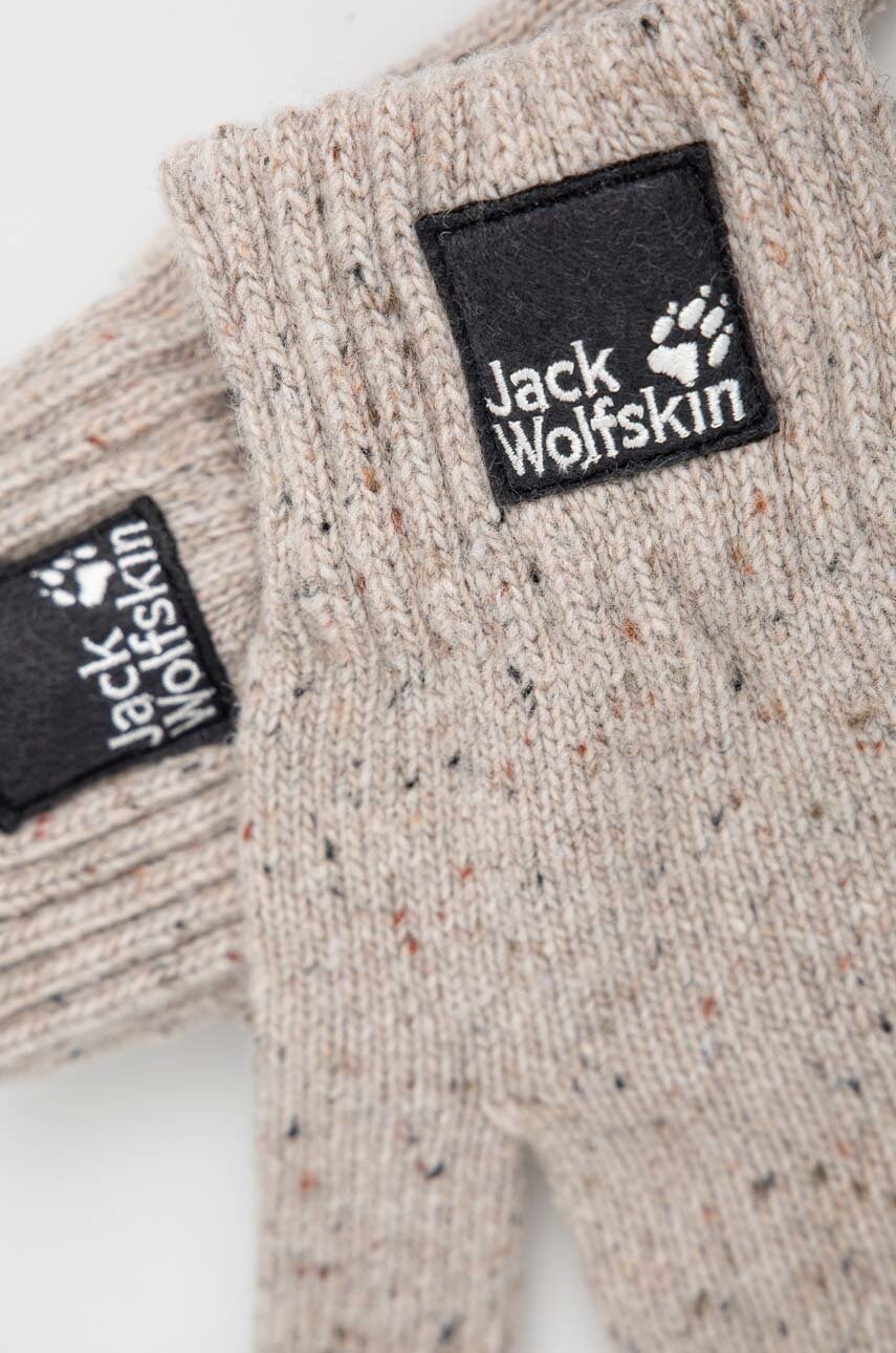 

Шерстяные перчатки Jack Wolfskin цвет бежевый