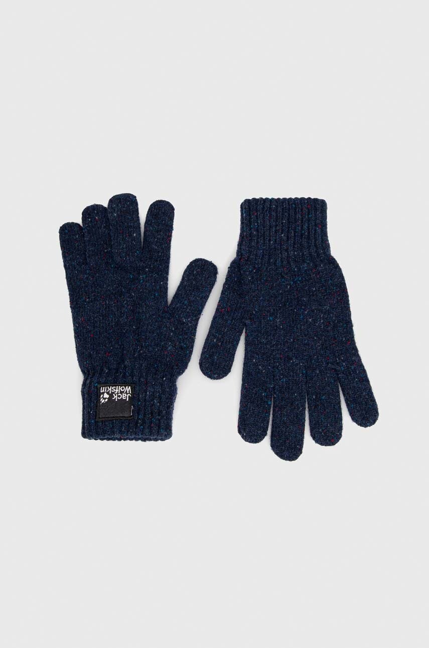 Jack wolfskin manusi de lana culoarea albastru marin