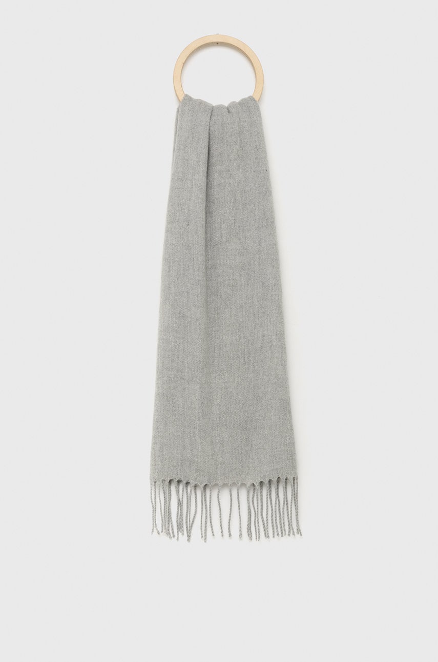 Vero moda fular femei, culoarea gri, neted
