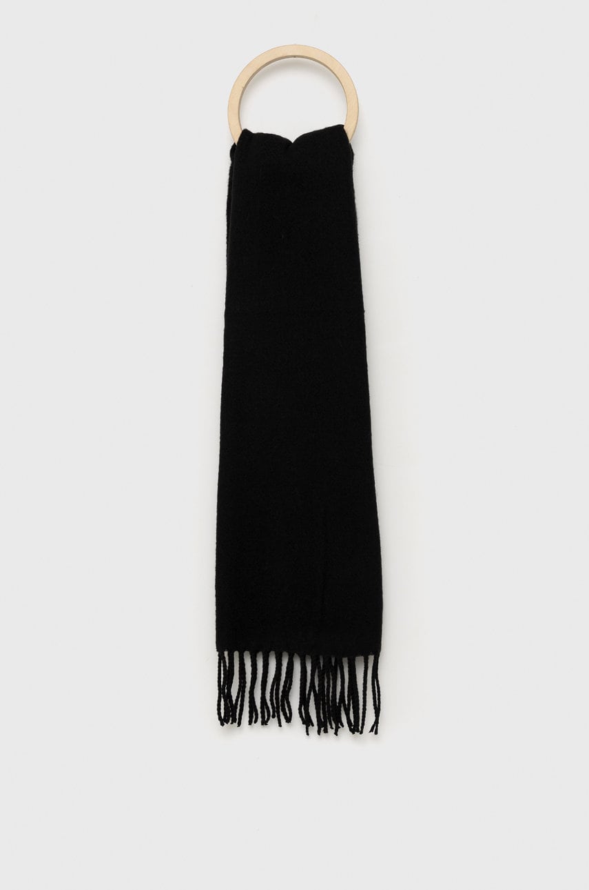 Vero moda fular femei, culoarea negru, neted