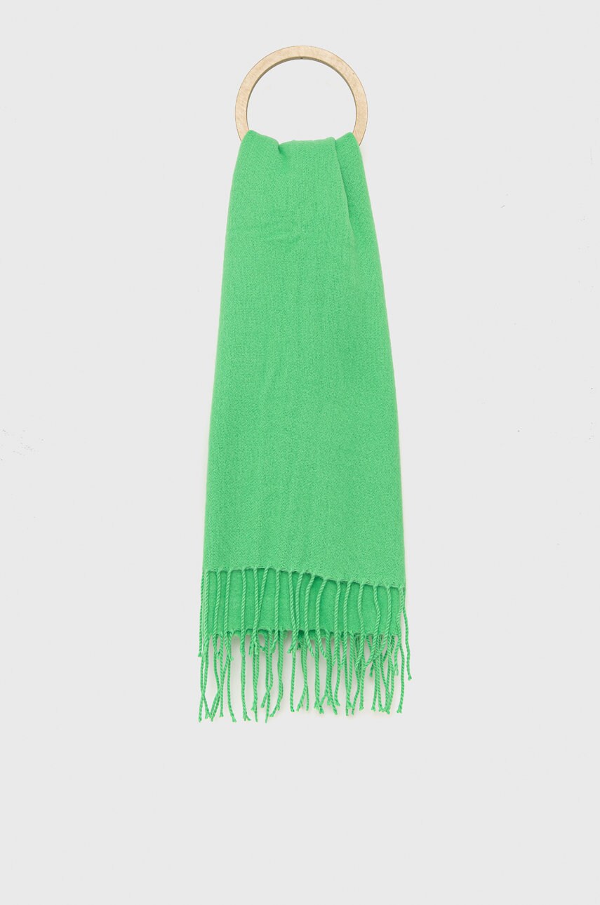 Vero moda fular femei, culoarea verde, neted