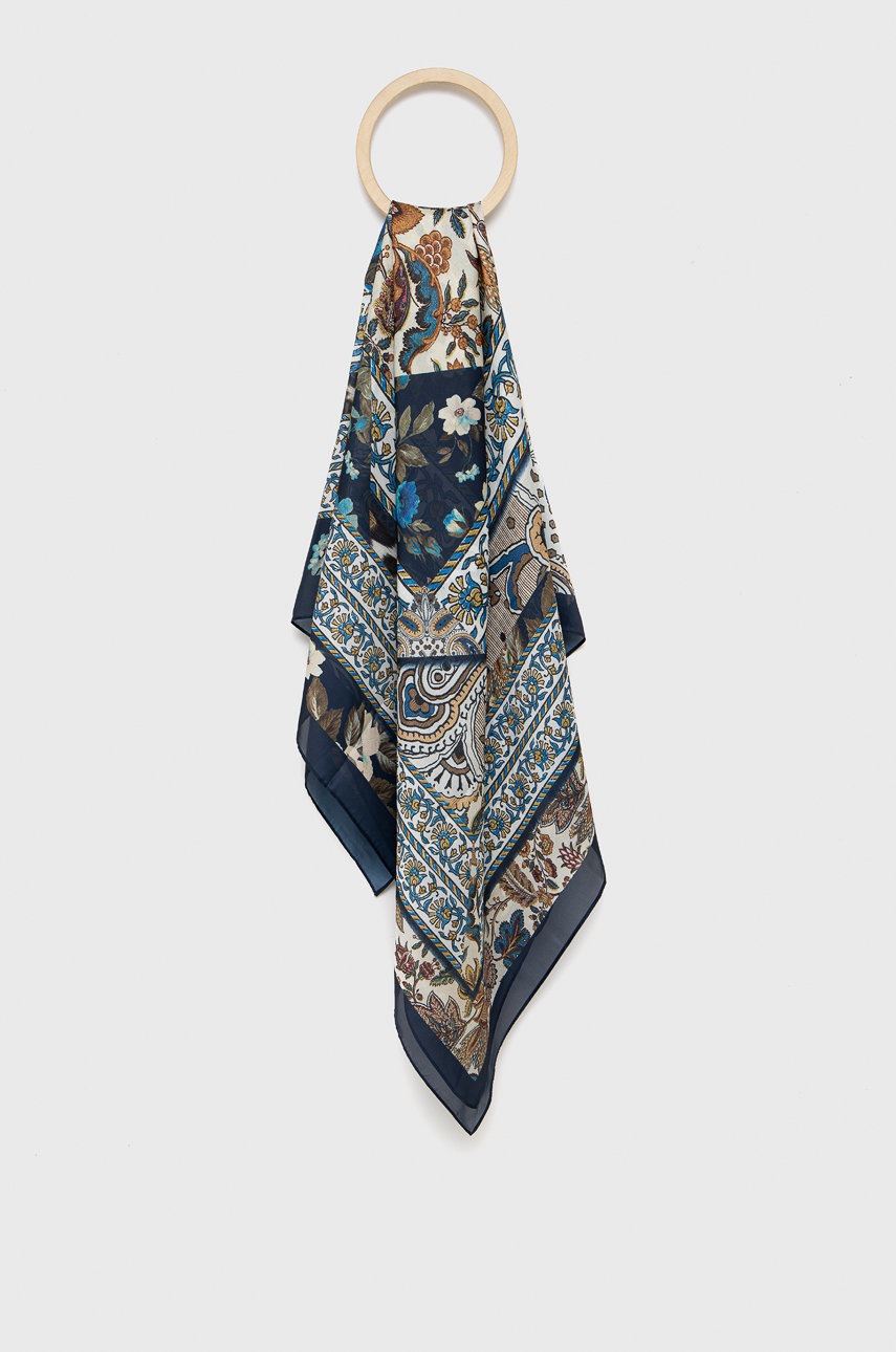 

Тънък шал Guess в тъмносиньо с десен, Тъмносин