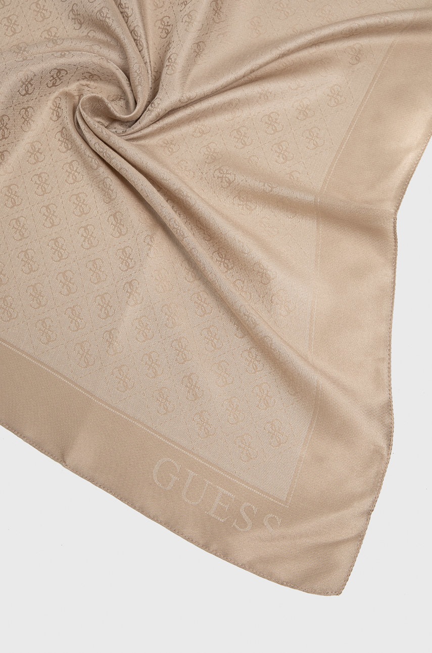 

Хустка Guess жіноча колір бежевий однотонна