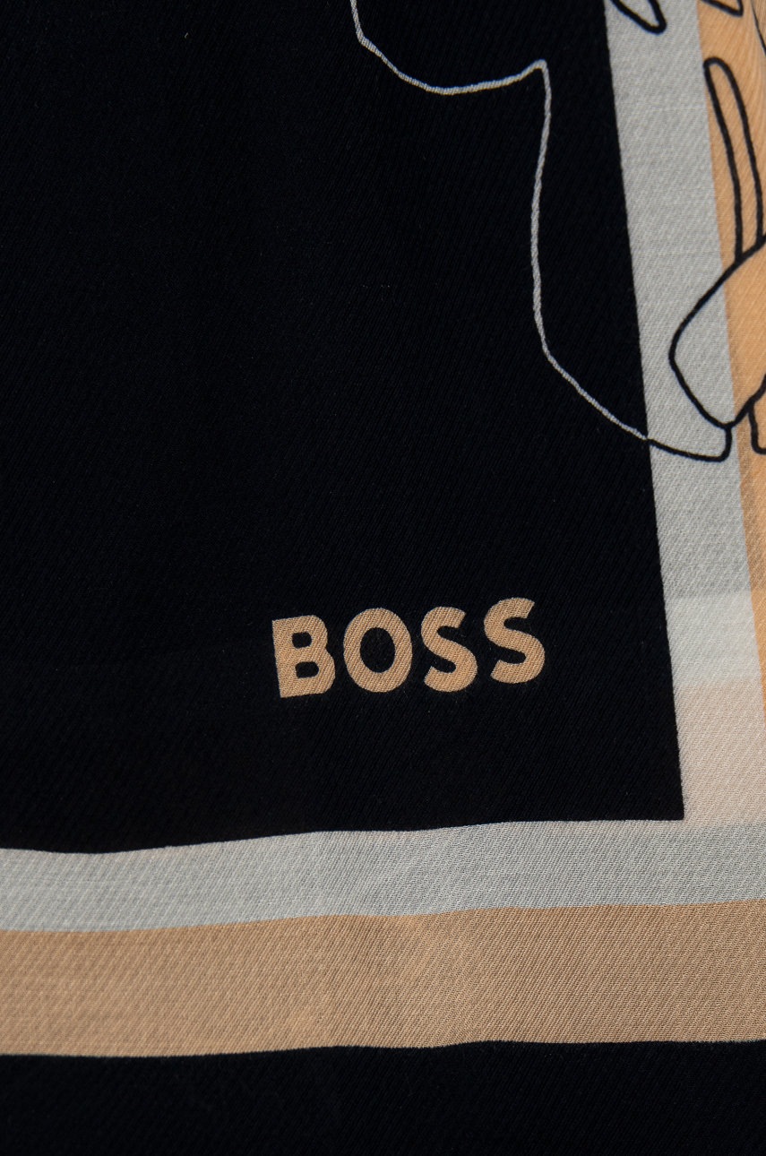 

Платок BOSS женская цвет синий узор