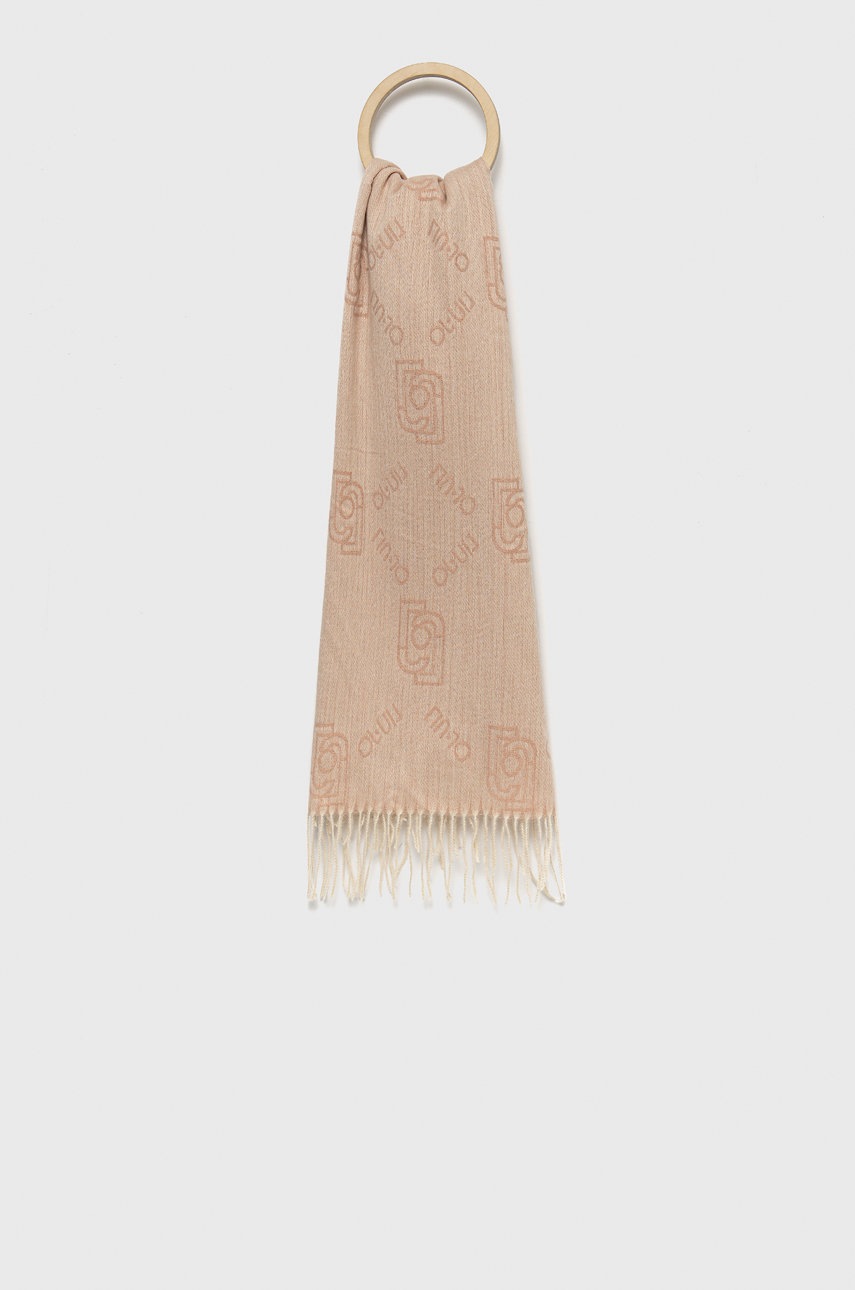 

Шал Liu Jo дамски в розово с десен, Розов