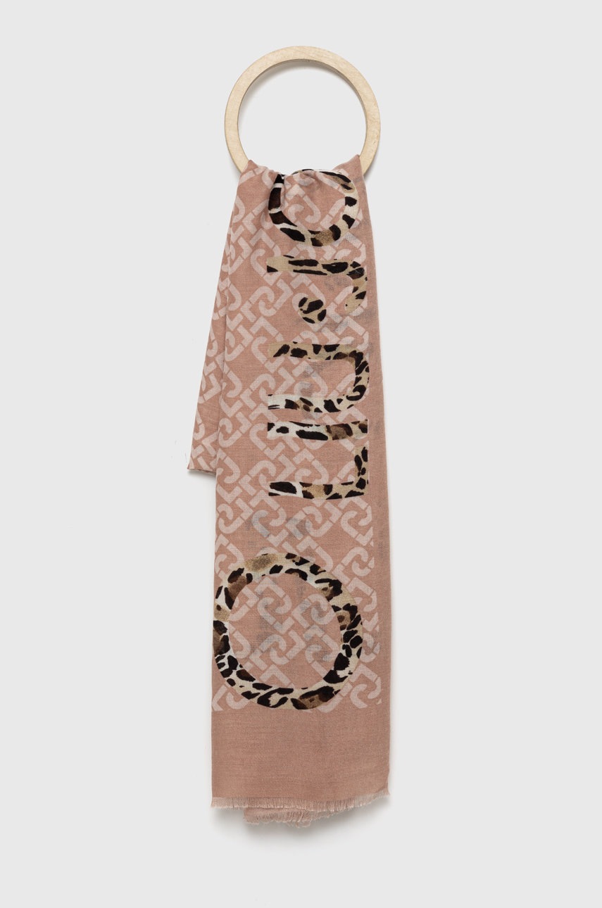 

Шал Liu Jo дамски в розово с десен, Розов