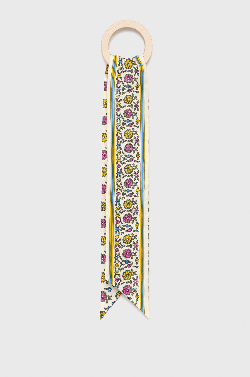 Tory burch esarfa de matase culoarea bej, modelator