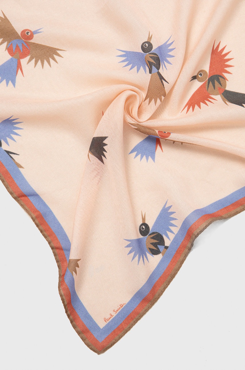

Шарф Paul Smith женский цвет розовый узорный