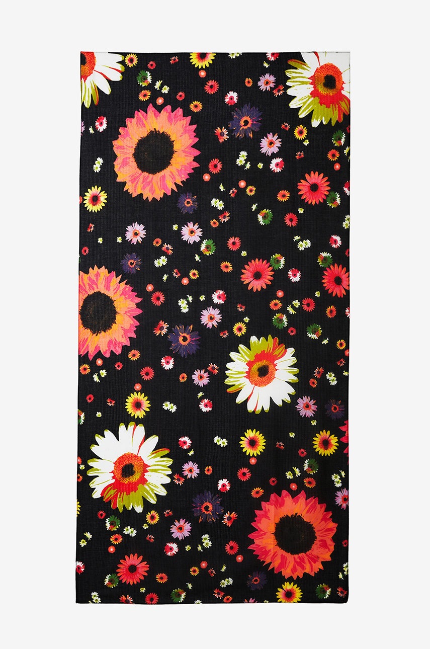 

Тънък шал Desigual в черно с десен, Черен