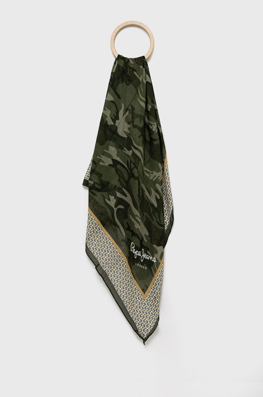 

Тънък шал Pepe Jeans в зелено с десен, Зелен