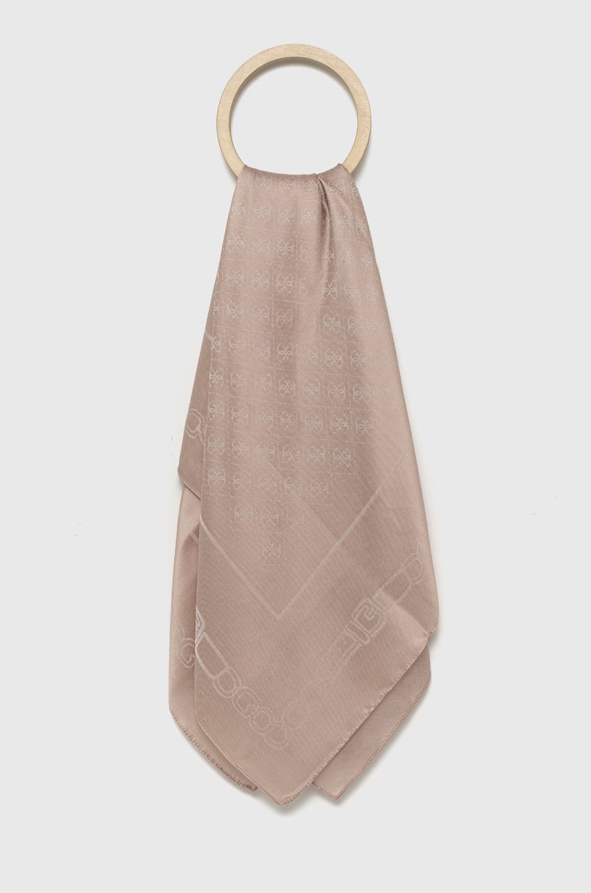 

Тънък шал Guess в розово с десен, Розов