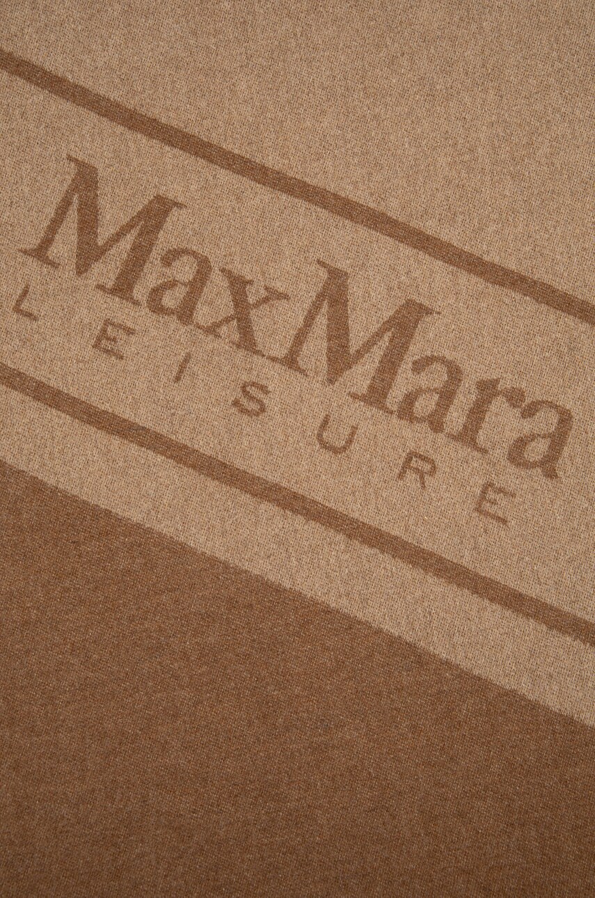 

Вовняна шаль Max Mara Leisure колір коричневий з принтом