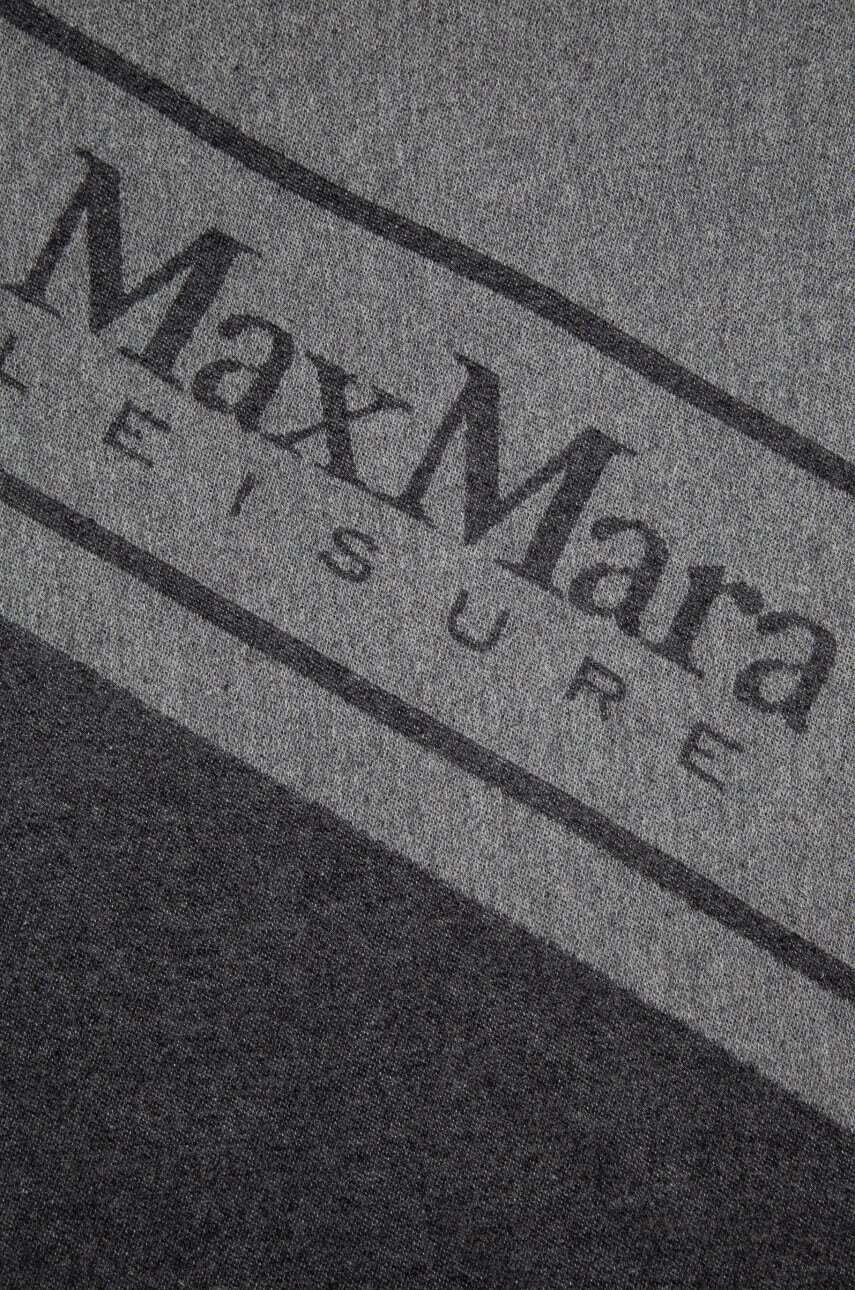 

Шерстяная шаль Max Mara Leisure цвет серый с принтом