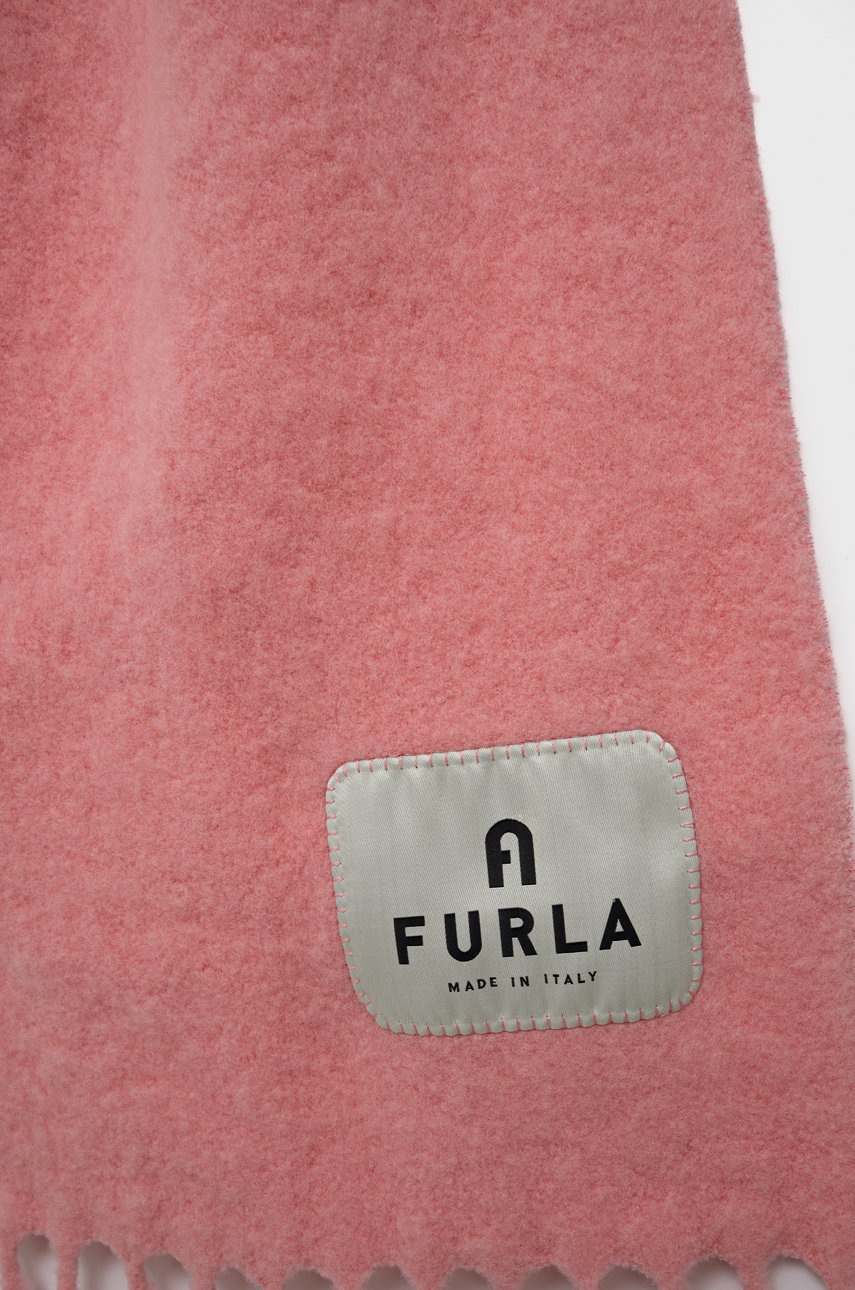 

Шерстяной шарф Furla цвет розовый однотонный