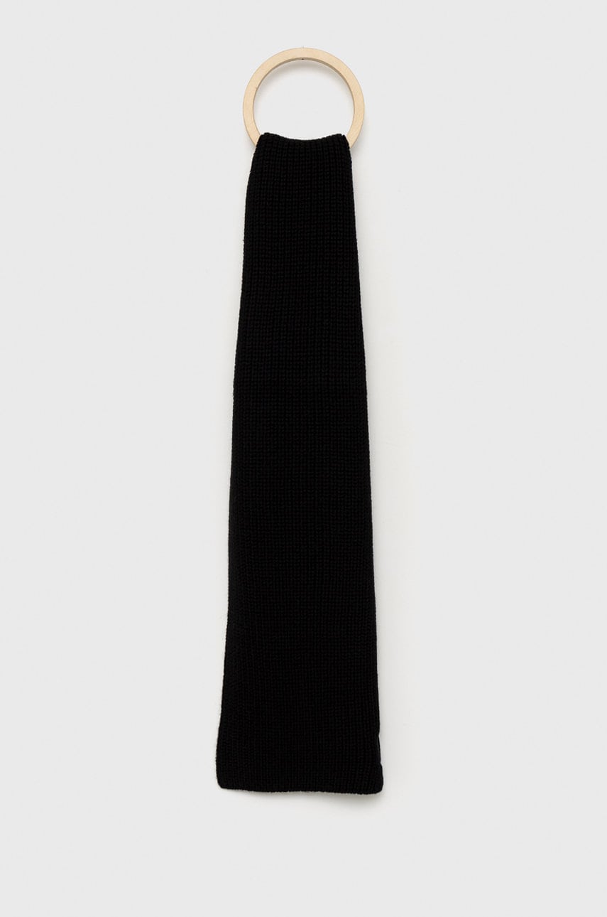 Trussardi esarfa din amestec de lana culoarea negru, neted