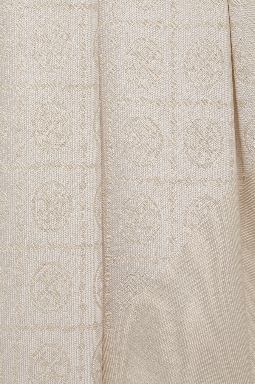 

Хустка з домішкою шовку Tory Burch колір бежевий візерунок