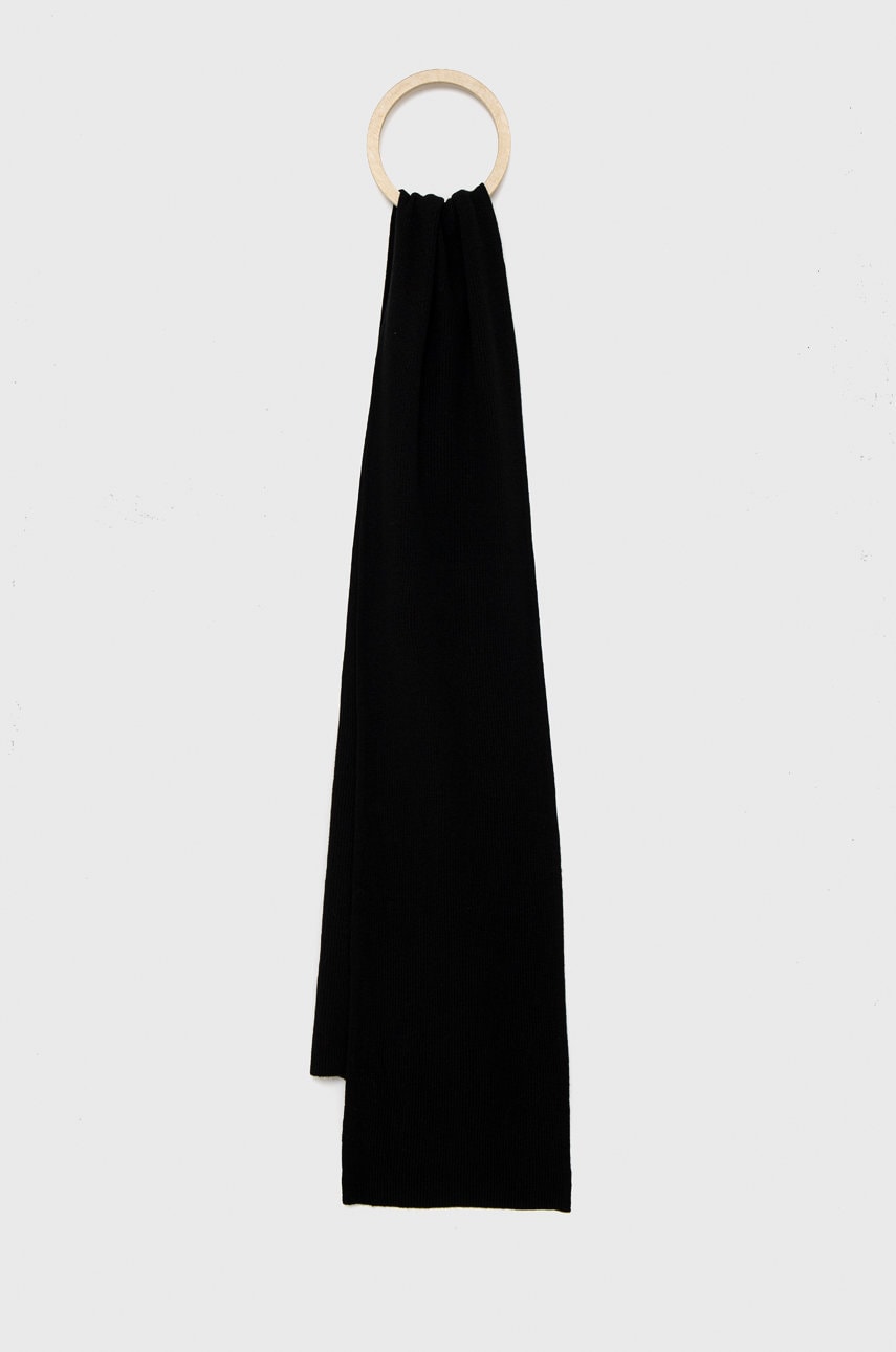 United colors of benetton esarfa din amestec de lana culoarea negru, neted