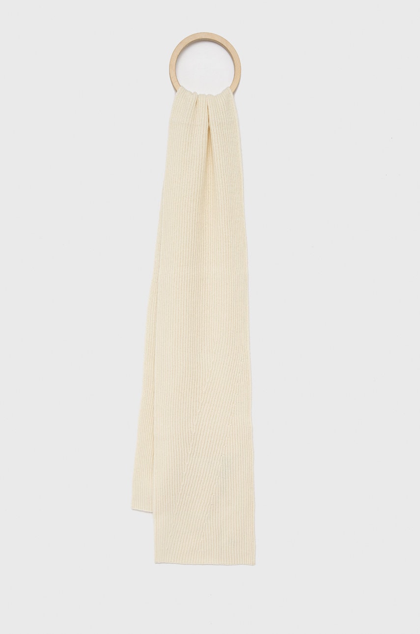 United colors of benetton esarfa de lana culoarea bej, neted
