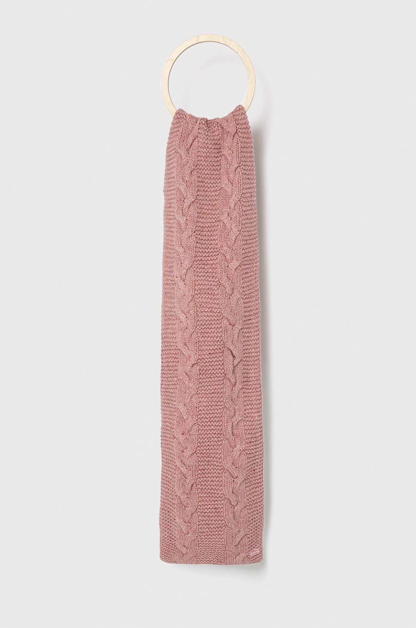 Šátek z vlněné směsi Superdry růžová barva, melanžový - růžová -  Hlavní materiál: 72% Polyeste