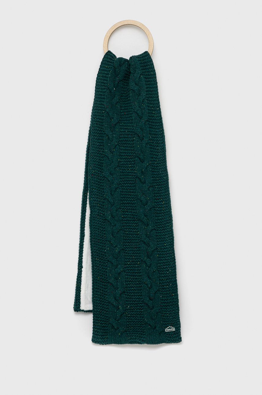 Superdry esarfa din amestec de lana culoarea verde, neted