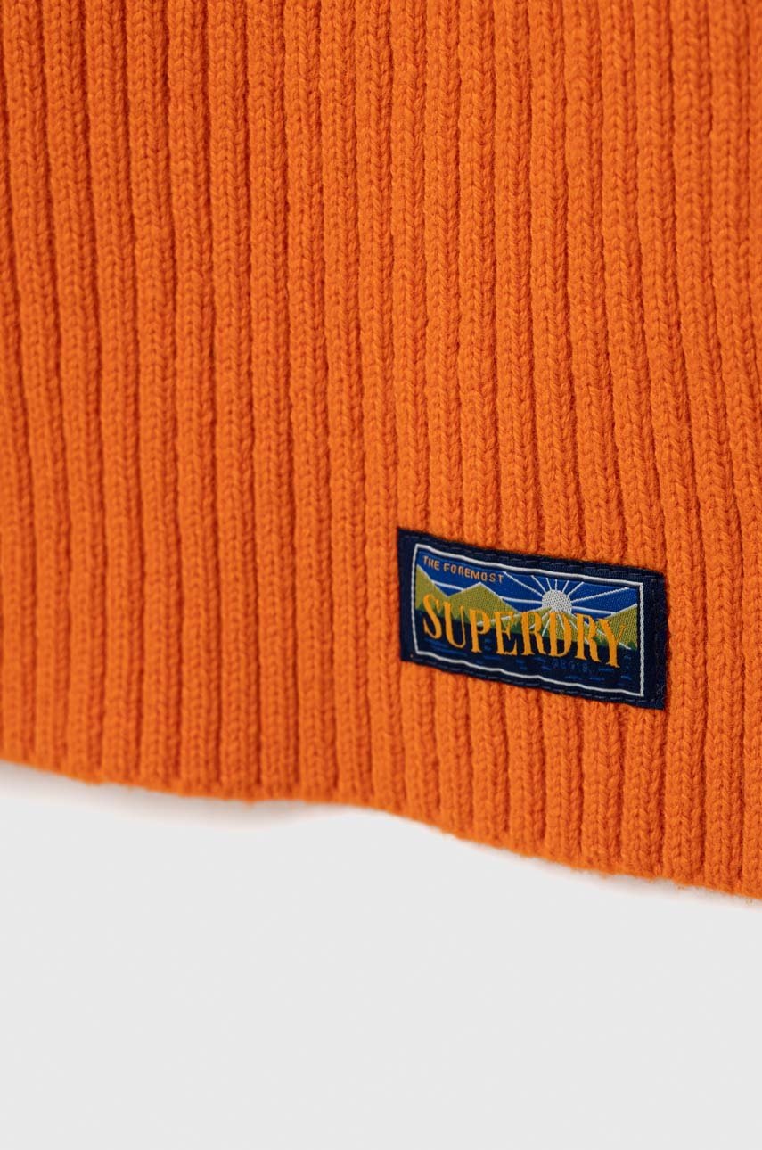 

Шерстяной шарф Superdry цвет оранжевый однотонный