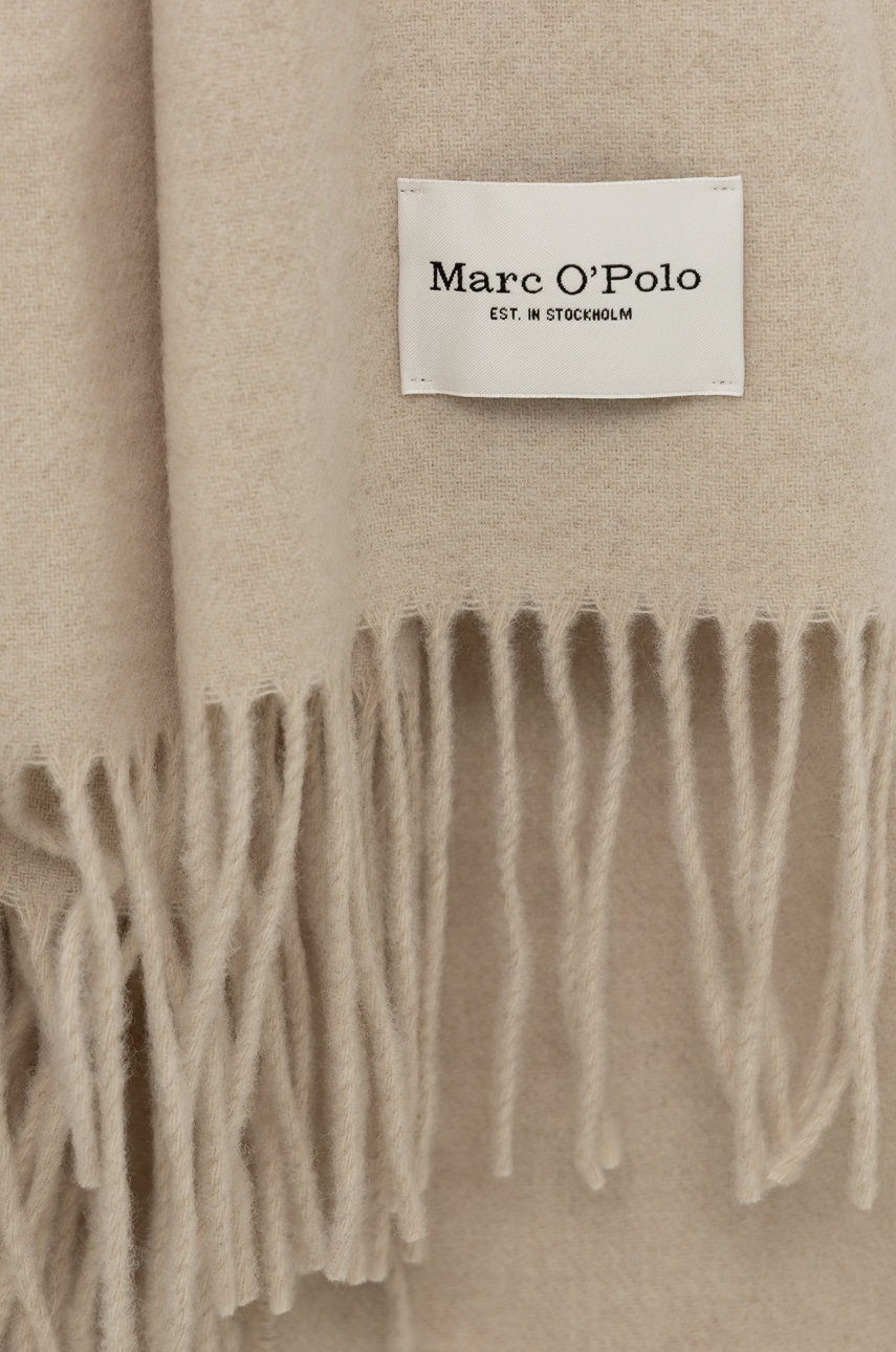 

Шерстяной шарф Marc O'Polo цвет бежевый однотонный