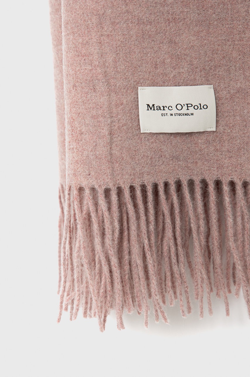 

Шерстяной шарф Marc O'Polo цвет розовый однотонный