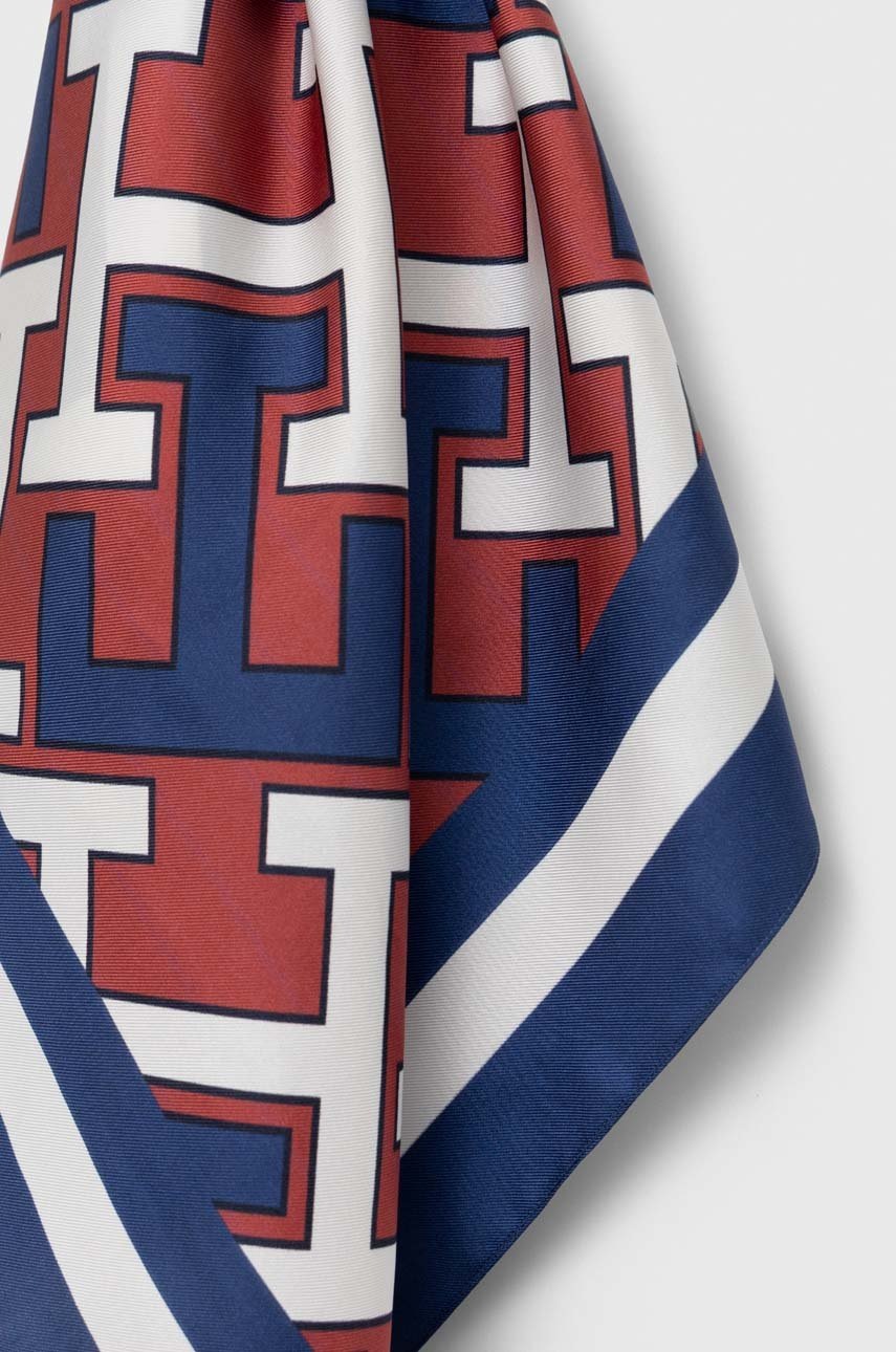 

Шовкова хустка Tommy Hilfiger колір синій візерунок