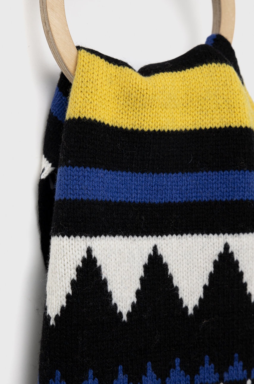 

Шерстяной шарф Polo Ralph Lauren цвет чёрный узорный