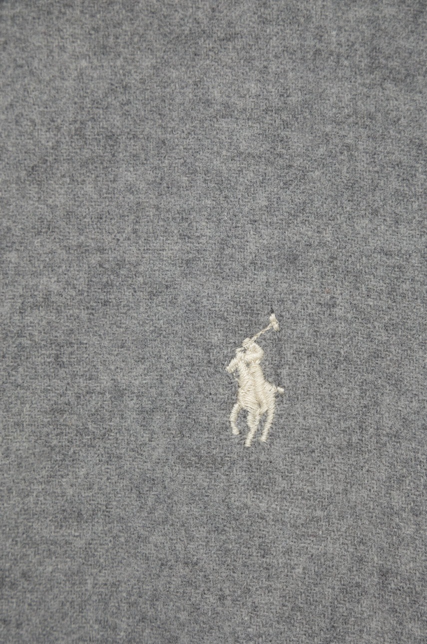 

Вовняний шарф Polo Ralph Lauren колір сірий візерунок