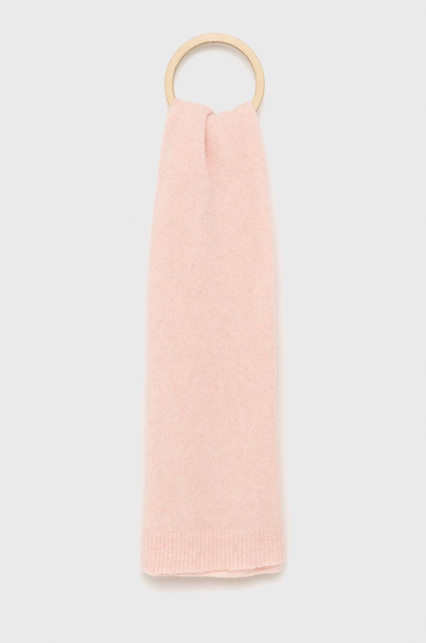 American Vintage esarfa din amestec de lana culoarea roz, neted Accesorii