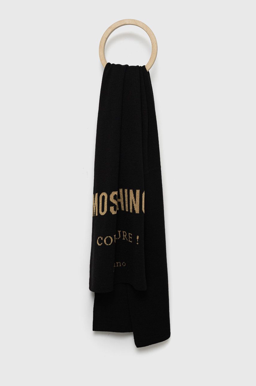 Moschino esarfa din amestec de lana culoarea negru, modelator Accesorii imagine noua