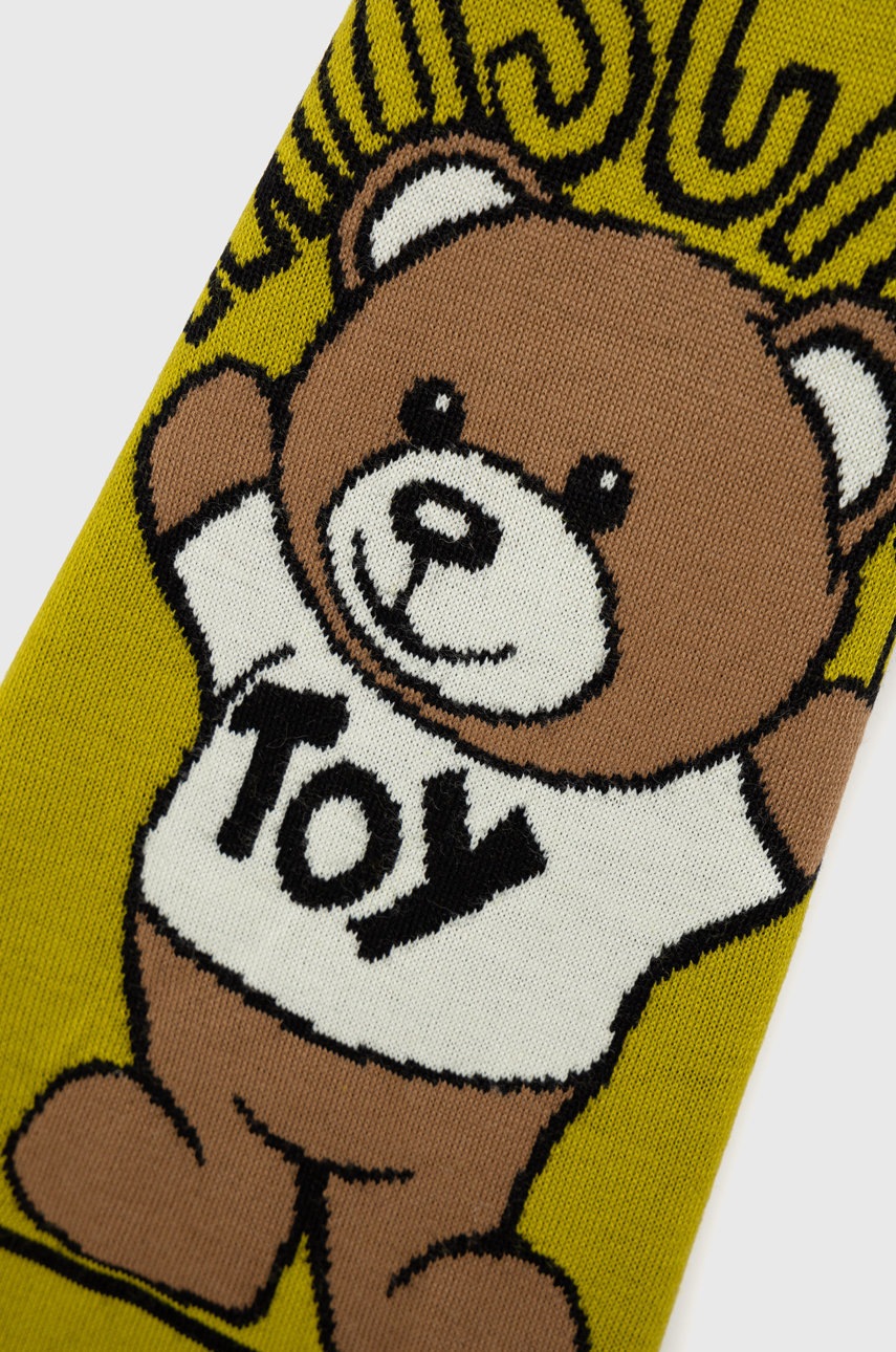

Вовняний шарф Moschino колір зелений однотонний