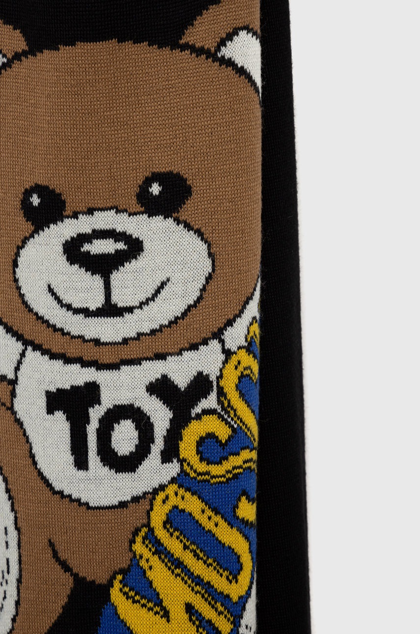 

Вовняний шарф Moschino колір чорний візерунок