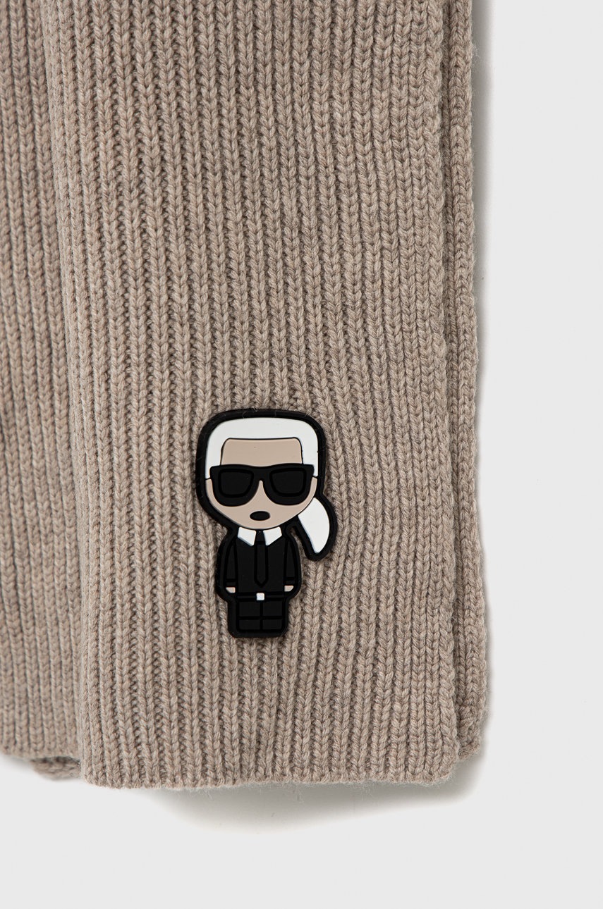 

Шарф с примесью кашемира Karl Lagerfeld цвет бежевый однотонный