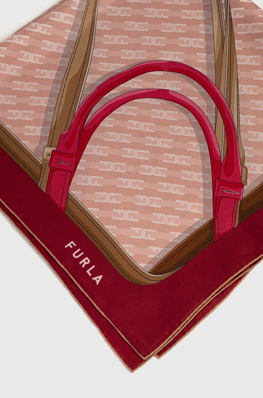 

Шелковый платок Furla цвет красный узор
