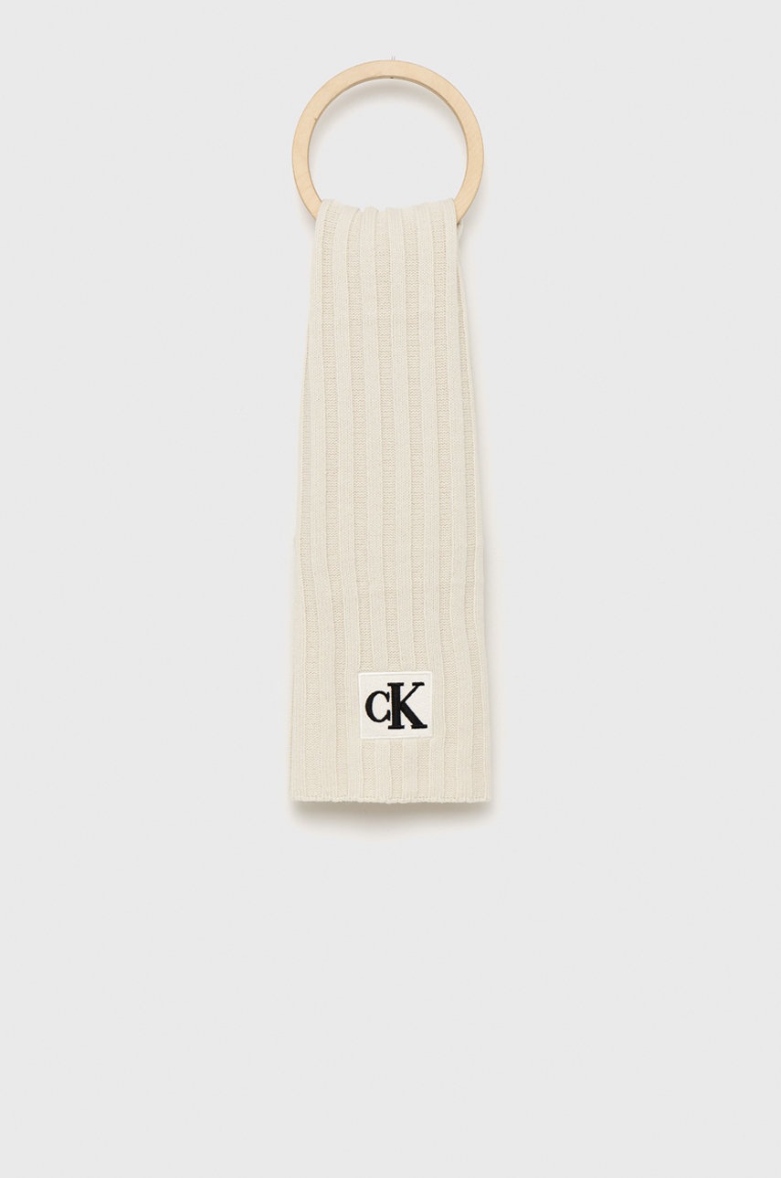 

Детски шал Calvin Klein Jeans в бежово с апликация, Бежов