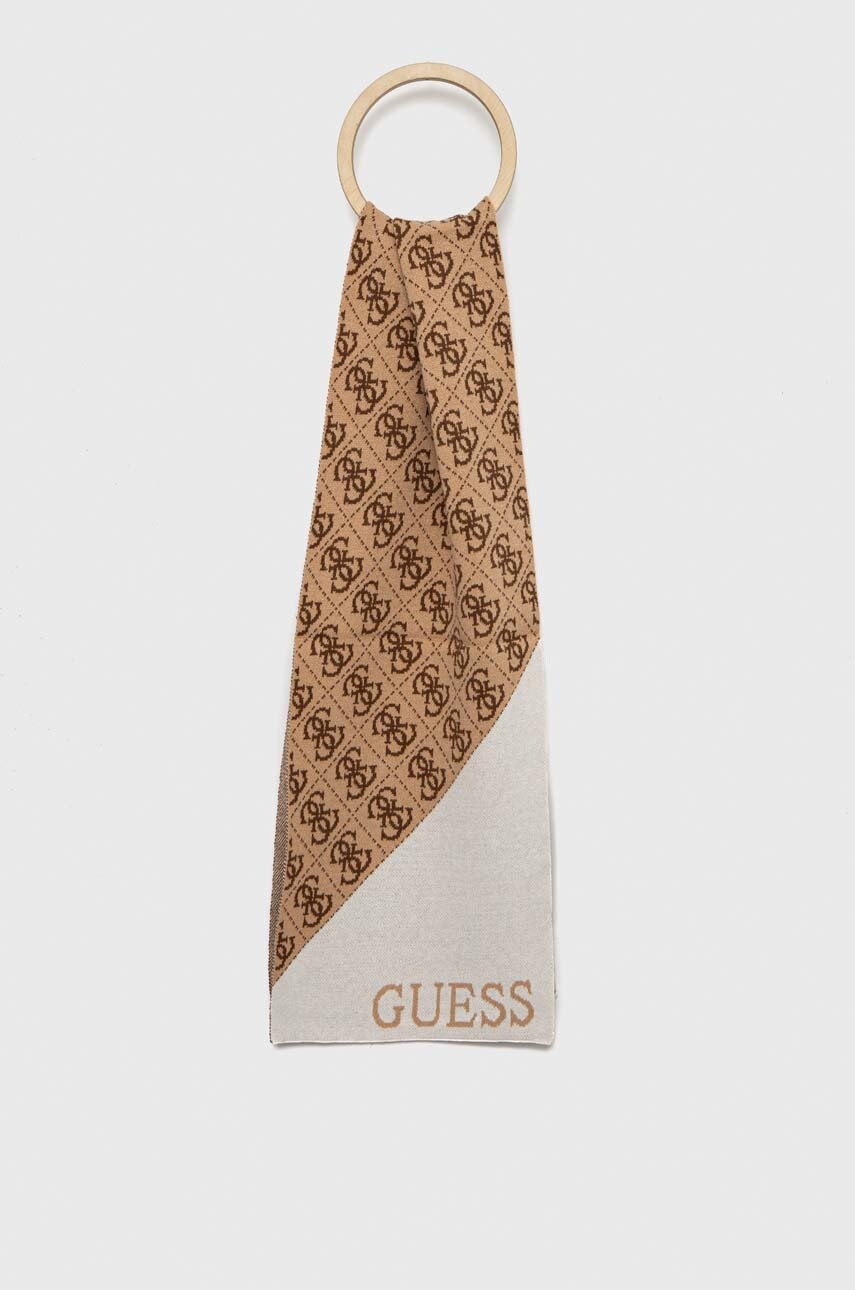 

Детски шал Guess в бежово с десен, Бежов