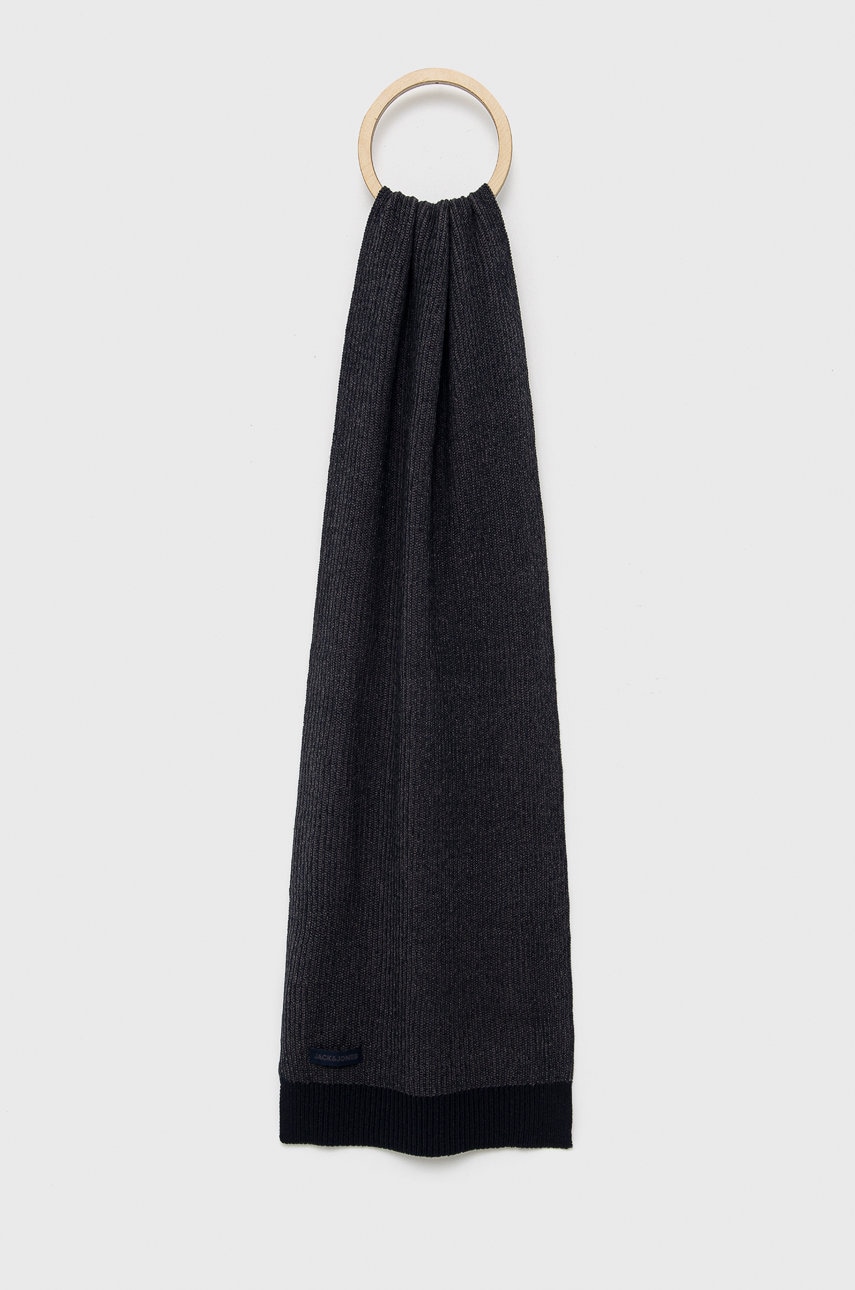 Jack & jones fular barbati, culoarea albastru marin, melanj
