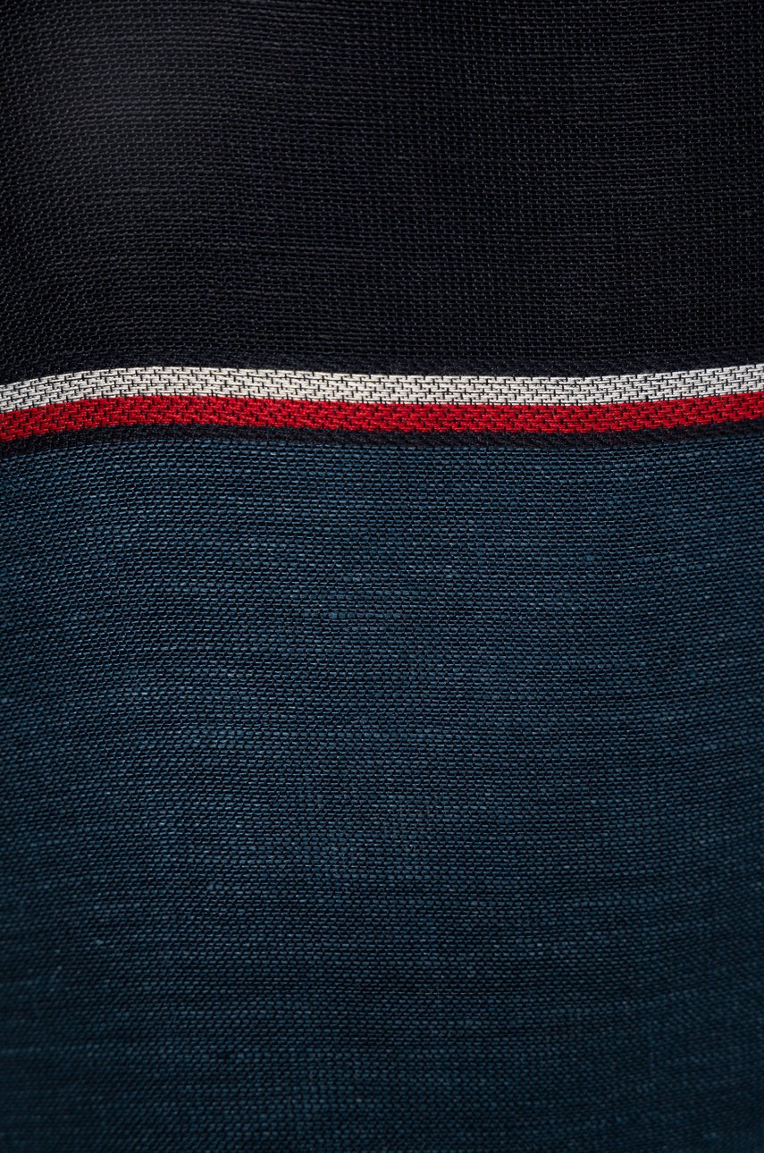 

Льняная шаль Tommy Hilfiger цвет синий узорный