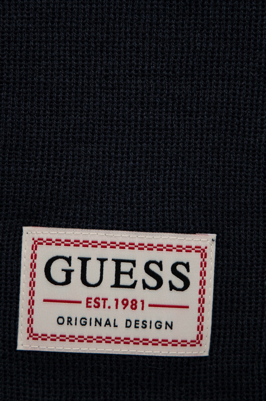 

Шарф з домішкою вовни Guess колір синій меланж