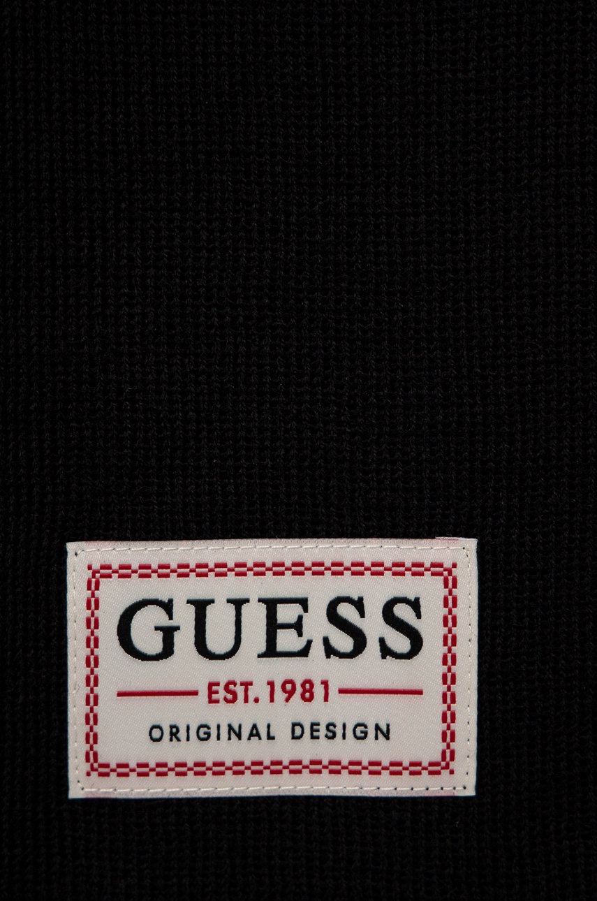 

Шарф с примесью шерсти Guess цвет чёрный меланж