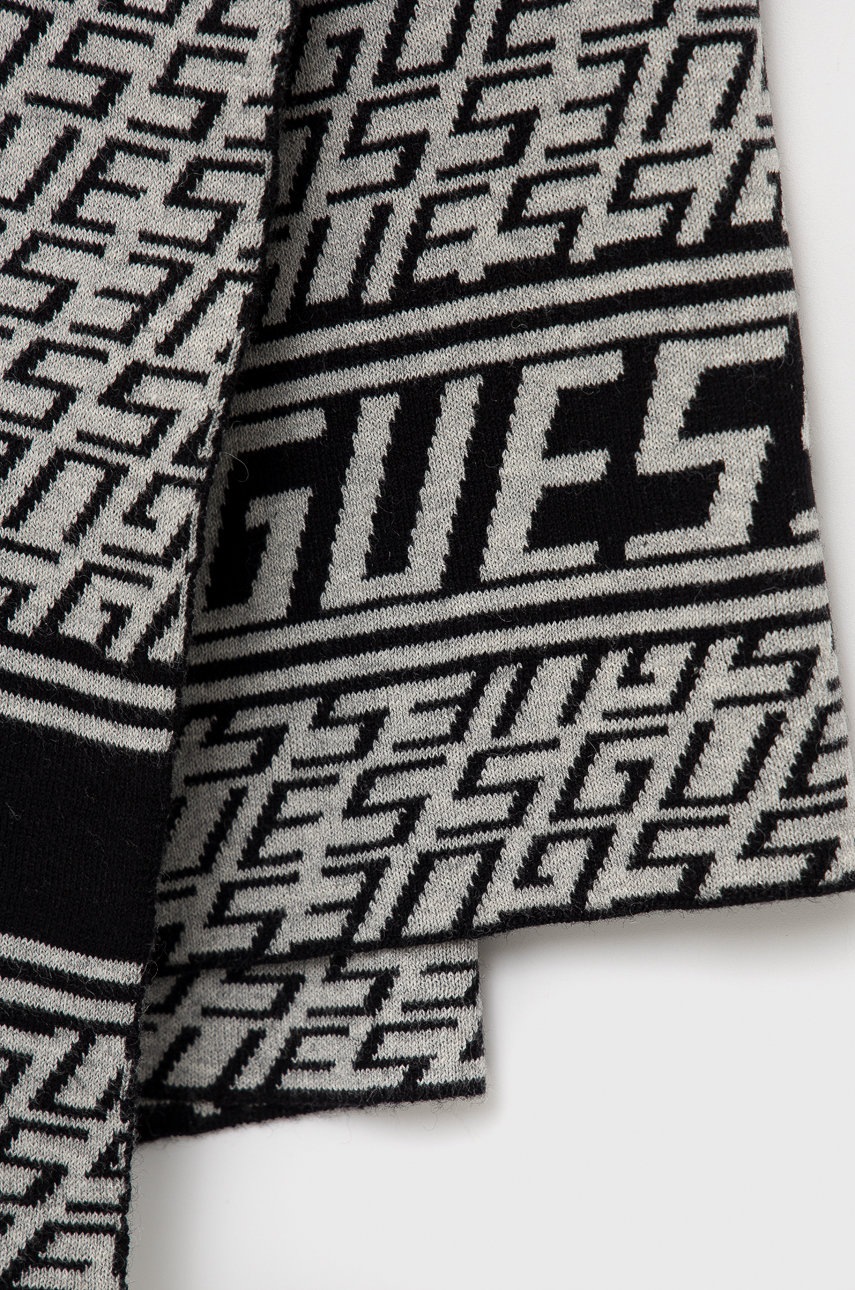 

Шарф с примесью шерсти Guess цвет серый узорный