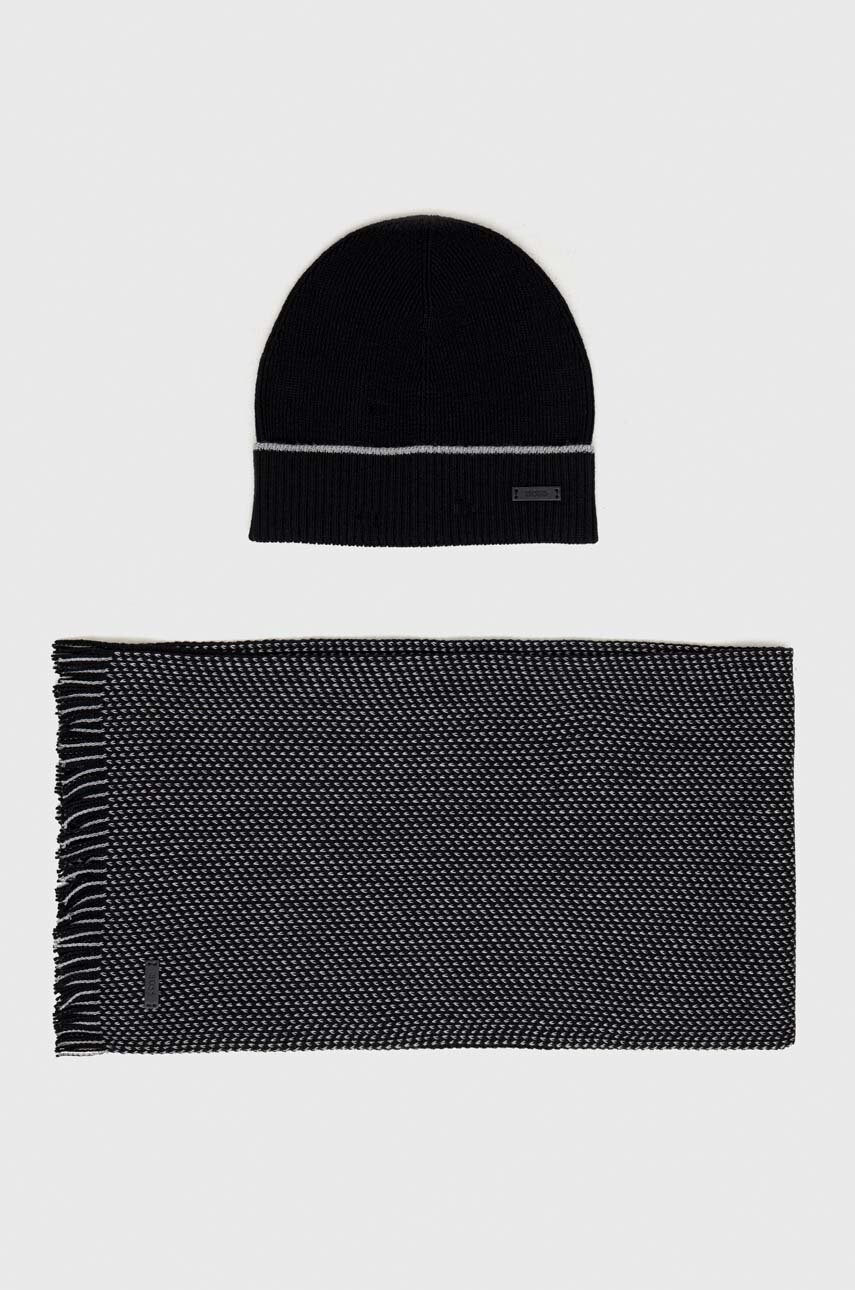 BOSS compleu din lana culoarea negru