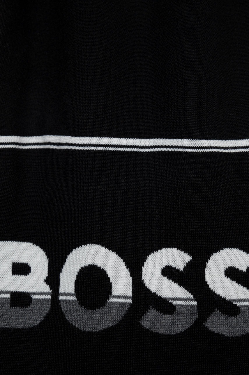 

Шерстяной шарф BOSS Boss Athleisure цвет чёрный узорный