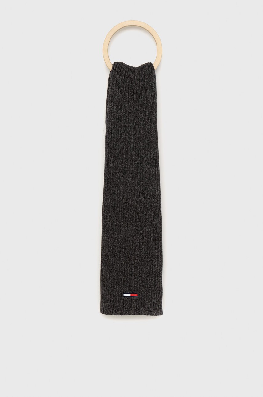 Tommy jeans fular barbati, culoarea gri, melanj
