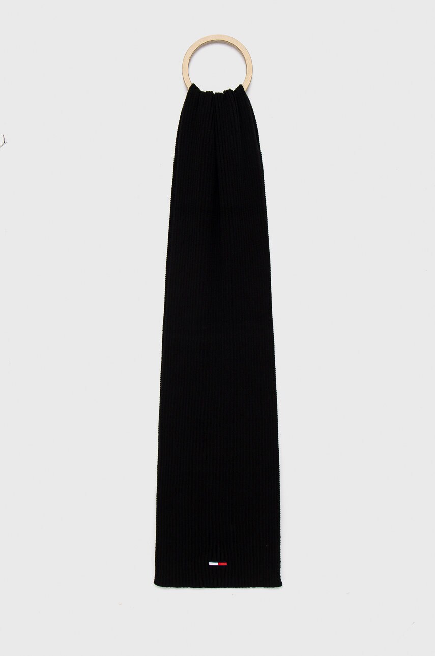 Tommy jeans fular barbati, culoarea negru, melanj