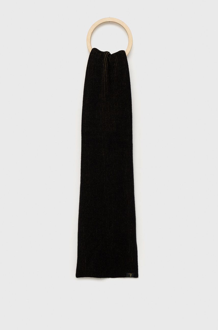 Trussardi esarfa din amestec de lana culoarea negru, neted