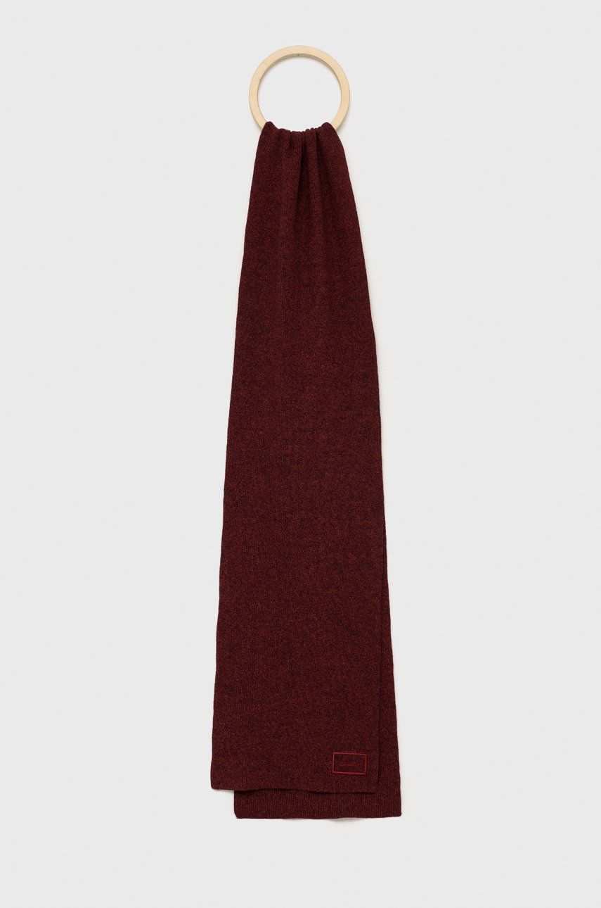 Bavlněný šátek Superdry vínová barva, melanžový - burgundské -  100% Bavlna