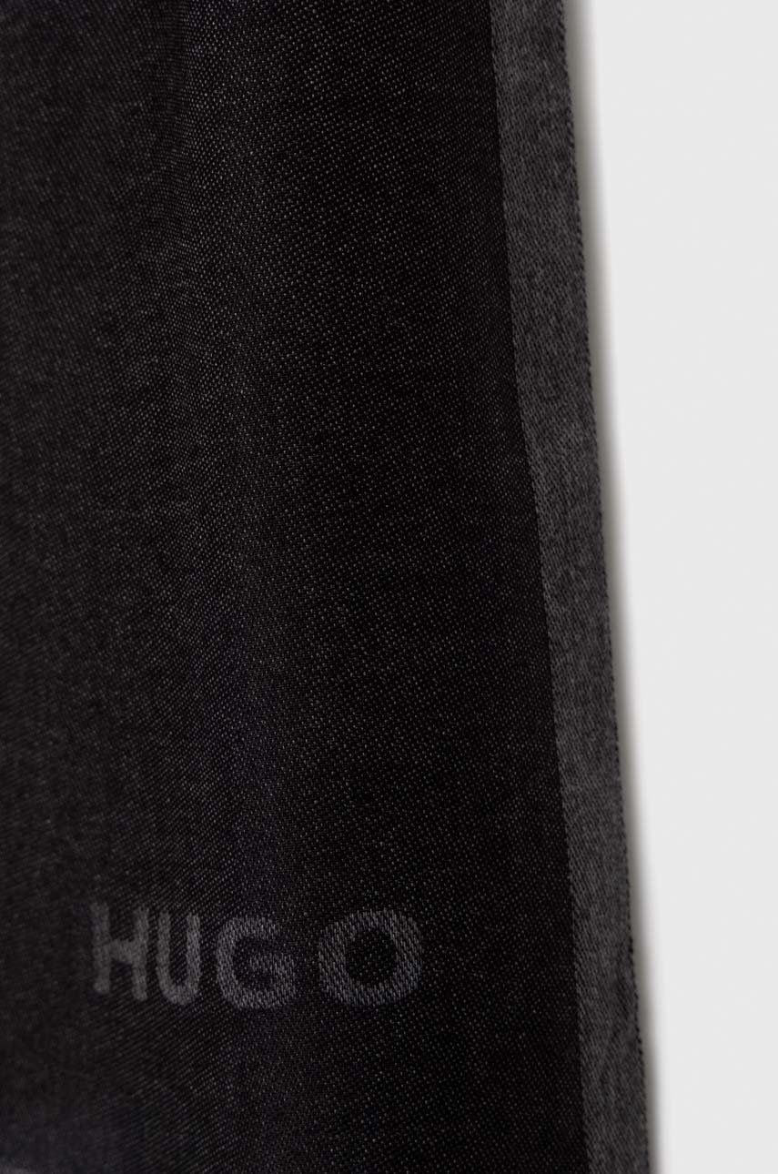 

Шарф HUGO чоловічий колір чорний візерунок